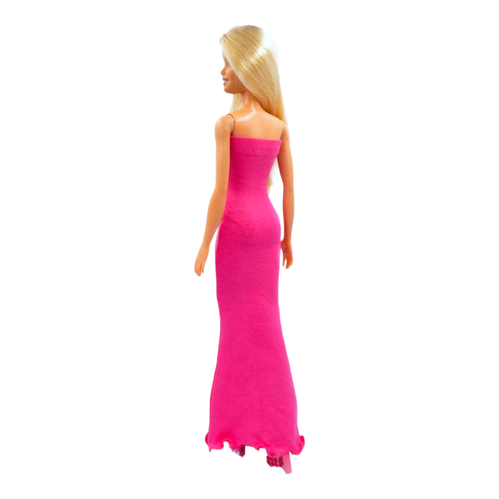 Pink sellő fazonú barbie ruha kristállyal