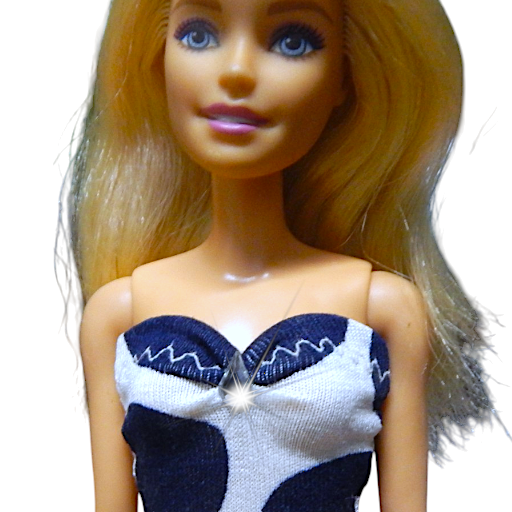 Pöttyös sellő fazonú barbie ruha kristállyal