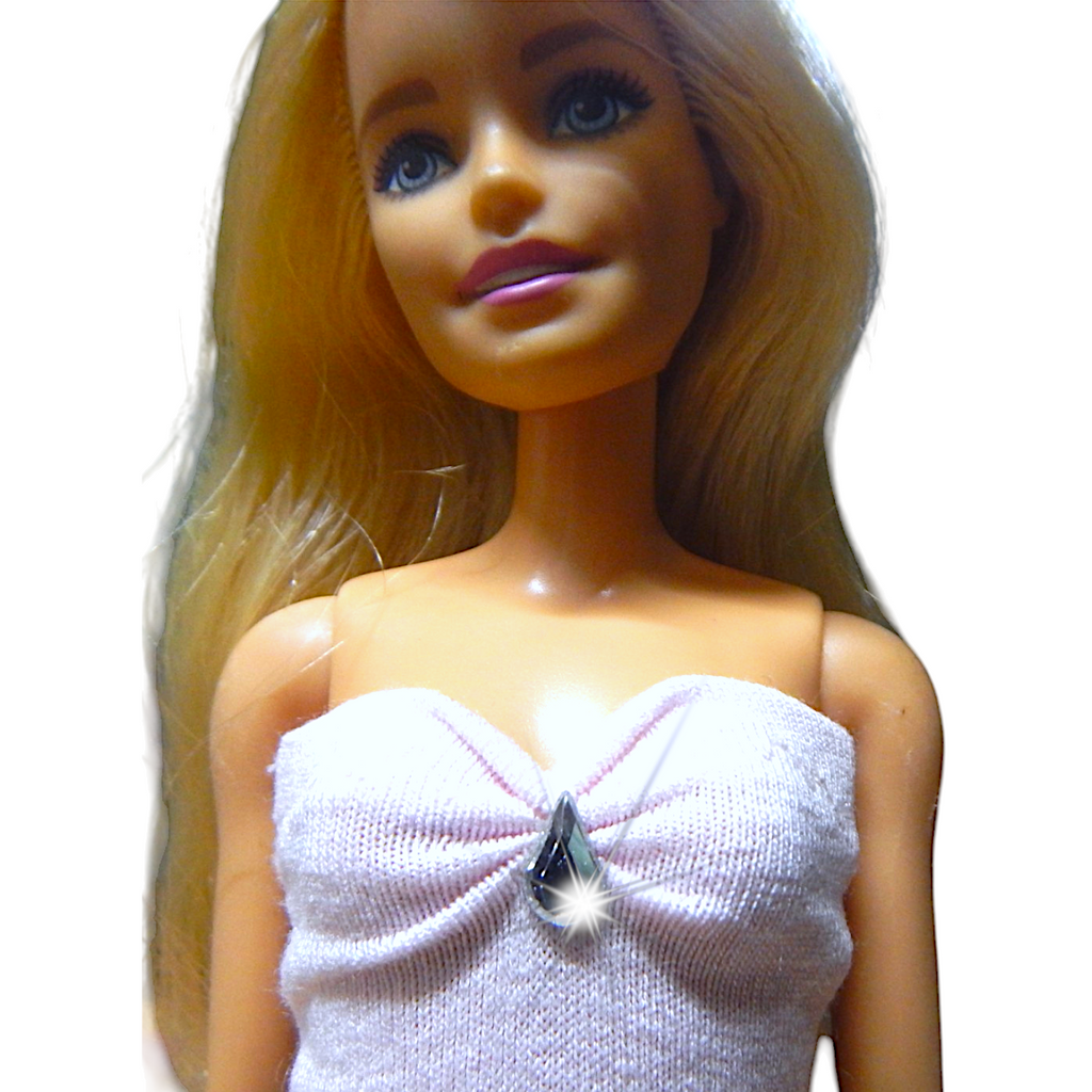 Halványrózsaszín sellő fazonú barbie ruha kristállyal