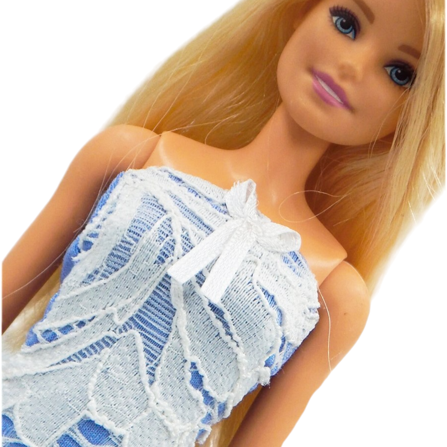 Csipkével borított elegáns kék barbie ruha