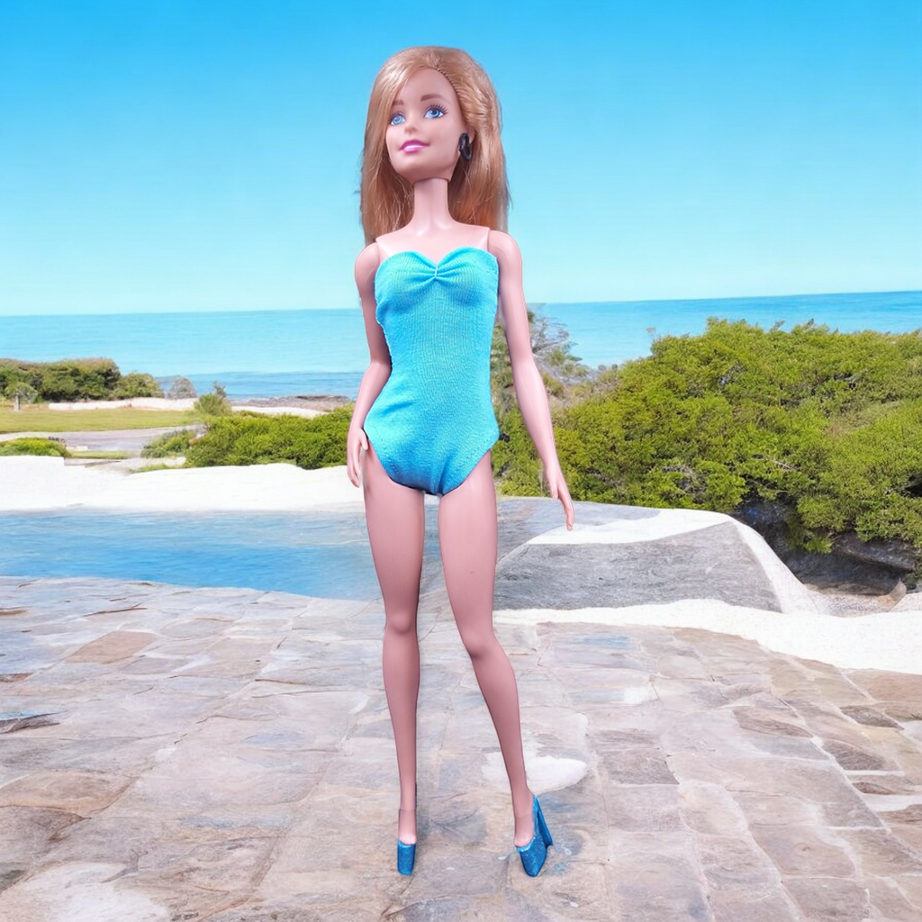 Barbie fürdőruha, dressz vagy body kék színben