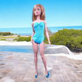 Barbie fürdőruha, dressz vagy body kék színben