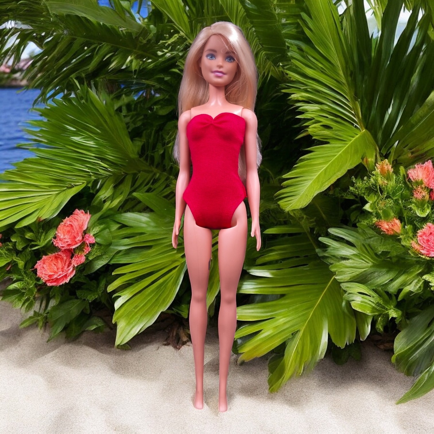 Barbie fürdőruha, dressz vagy body piros színben