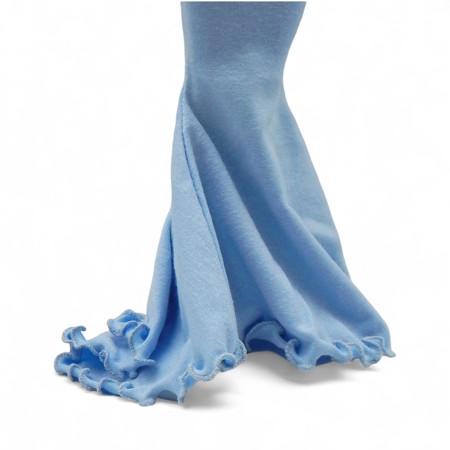 Extra hosszú fodros égkék sellő fazonú barbie ruha