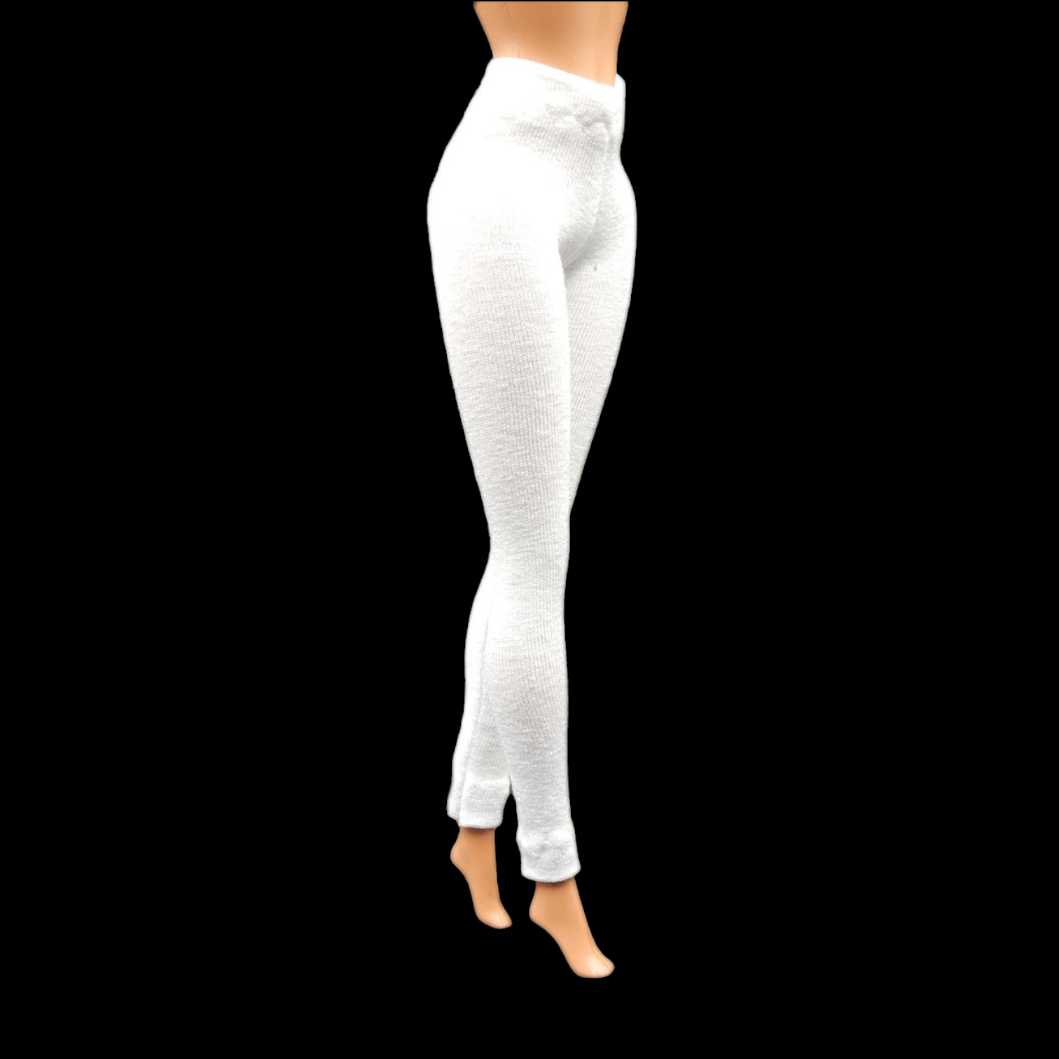 Fehér rugalmas barbie leggings, magas derekú nadrág