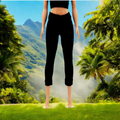 Fekete barbie capri leggings, magas derekú cicanadrág