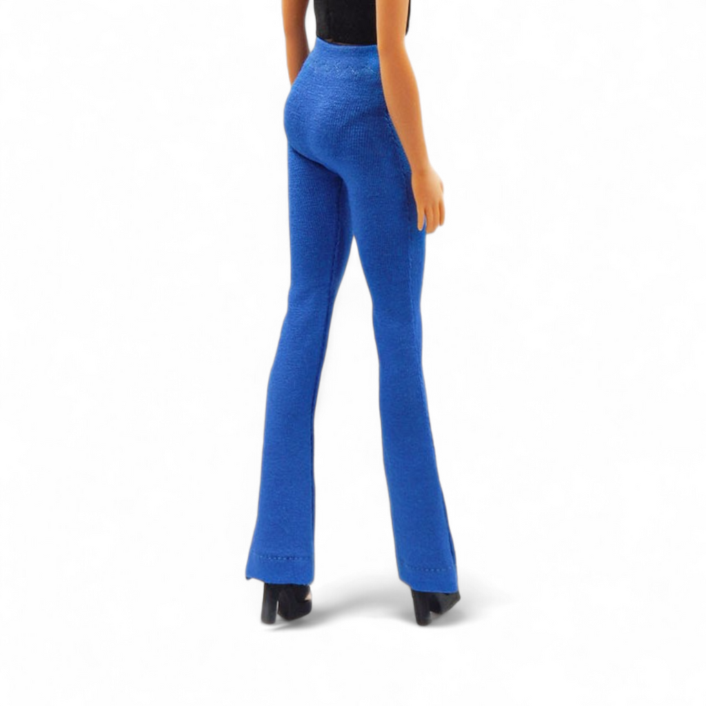 Királykék barbie trapéznadrág, magas derekú fazon