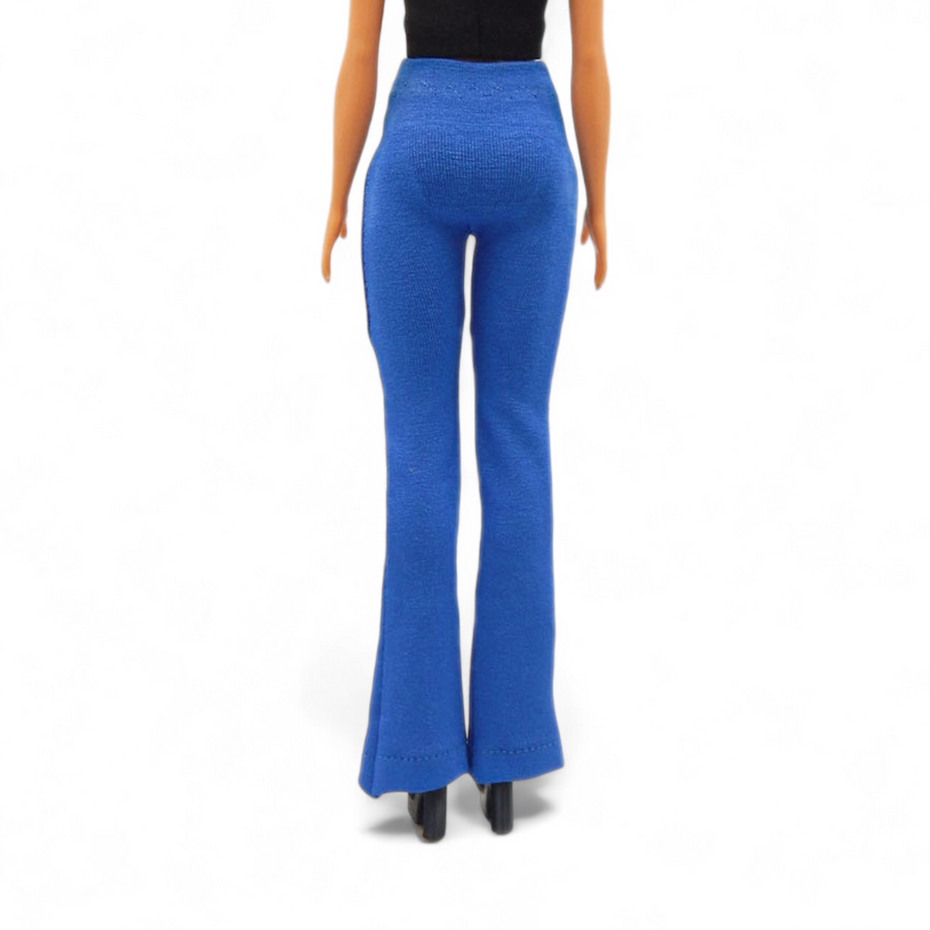 Királykék barbie trapéznadrág, magas derekú fazon