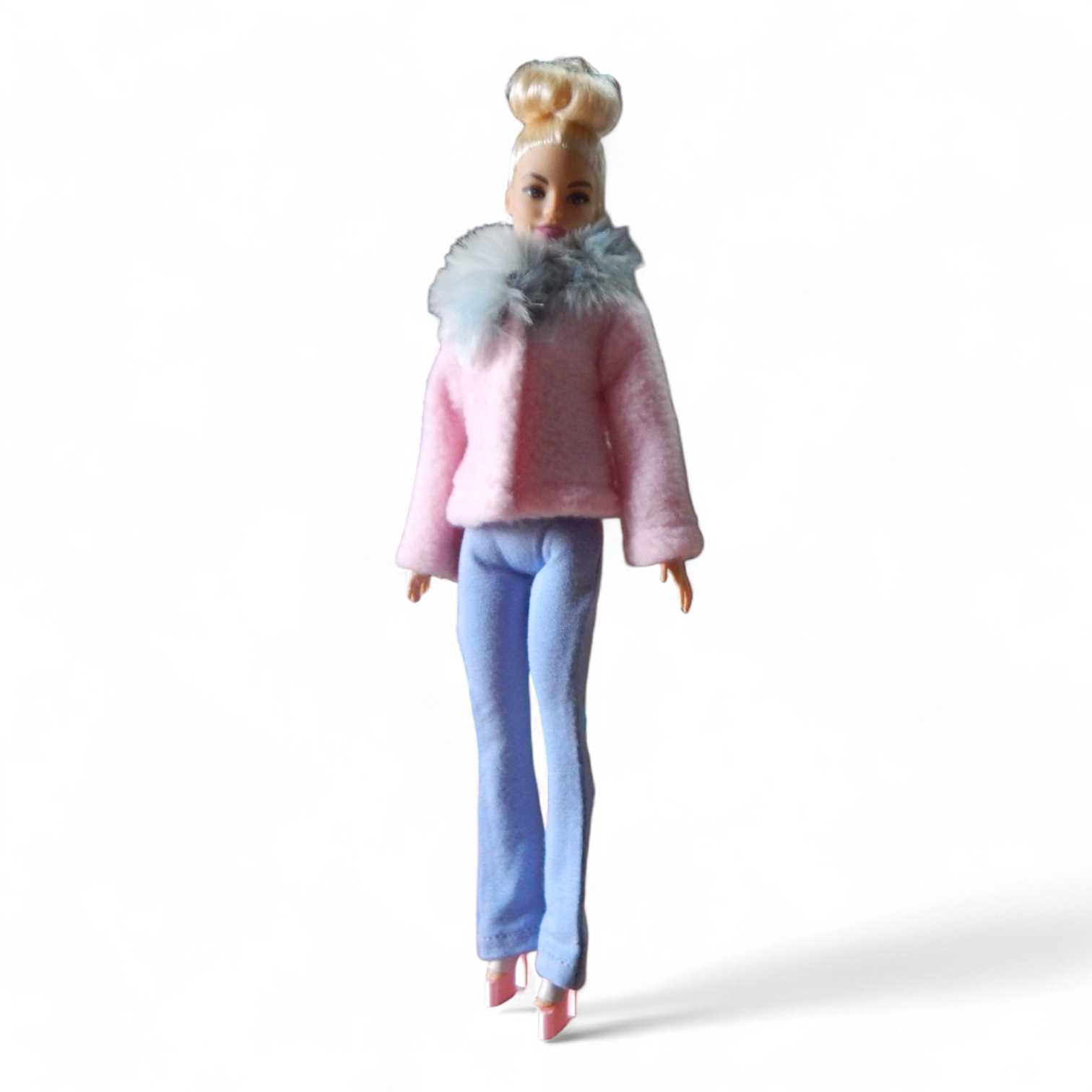 Levendulakék barbie trapéznadrág, magas derekú fazon