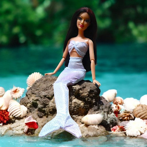 Csillogó rózsaszín sellő ruha szett barbie babákhoz tengerpartos főkép, két babával
