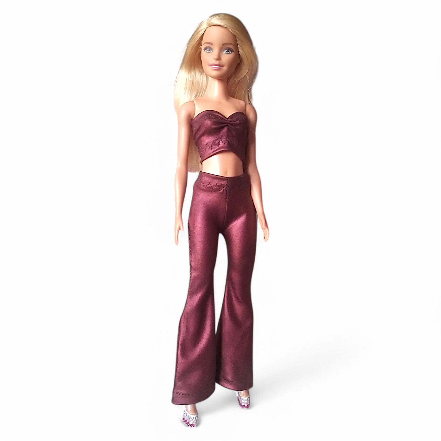 Dancing Queen sötét pink fényes barbie ruha szett előlnézet, fehér háttér

