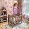 barbie baba kiságy fa hatású kivitelben