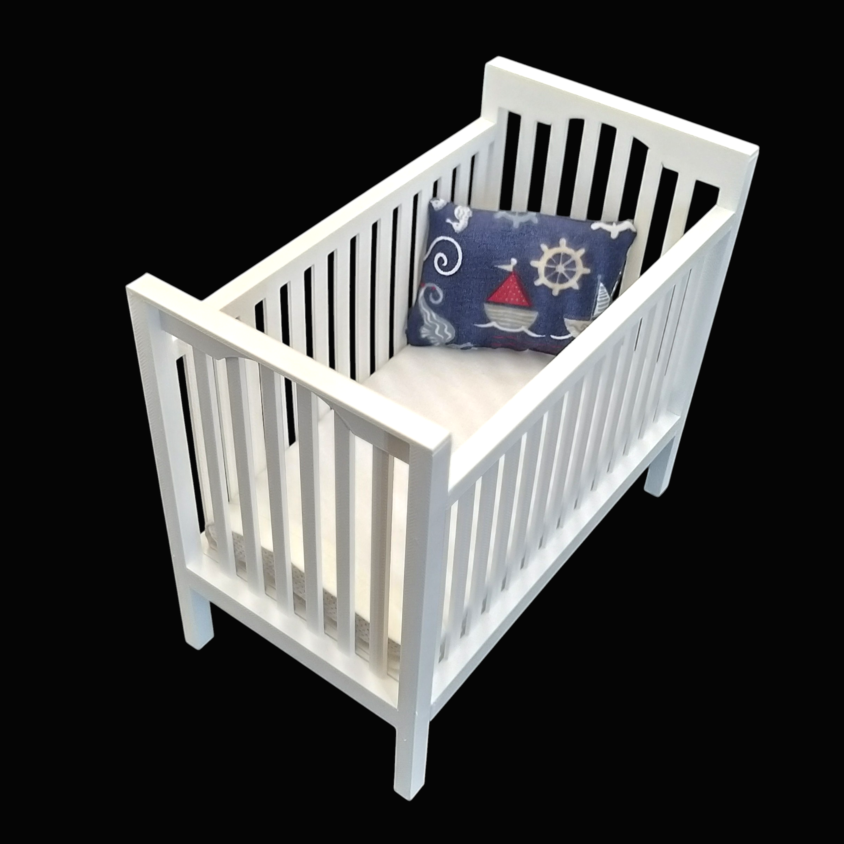 bálnás babaház ágynemű sötétkék pamutból
