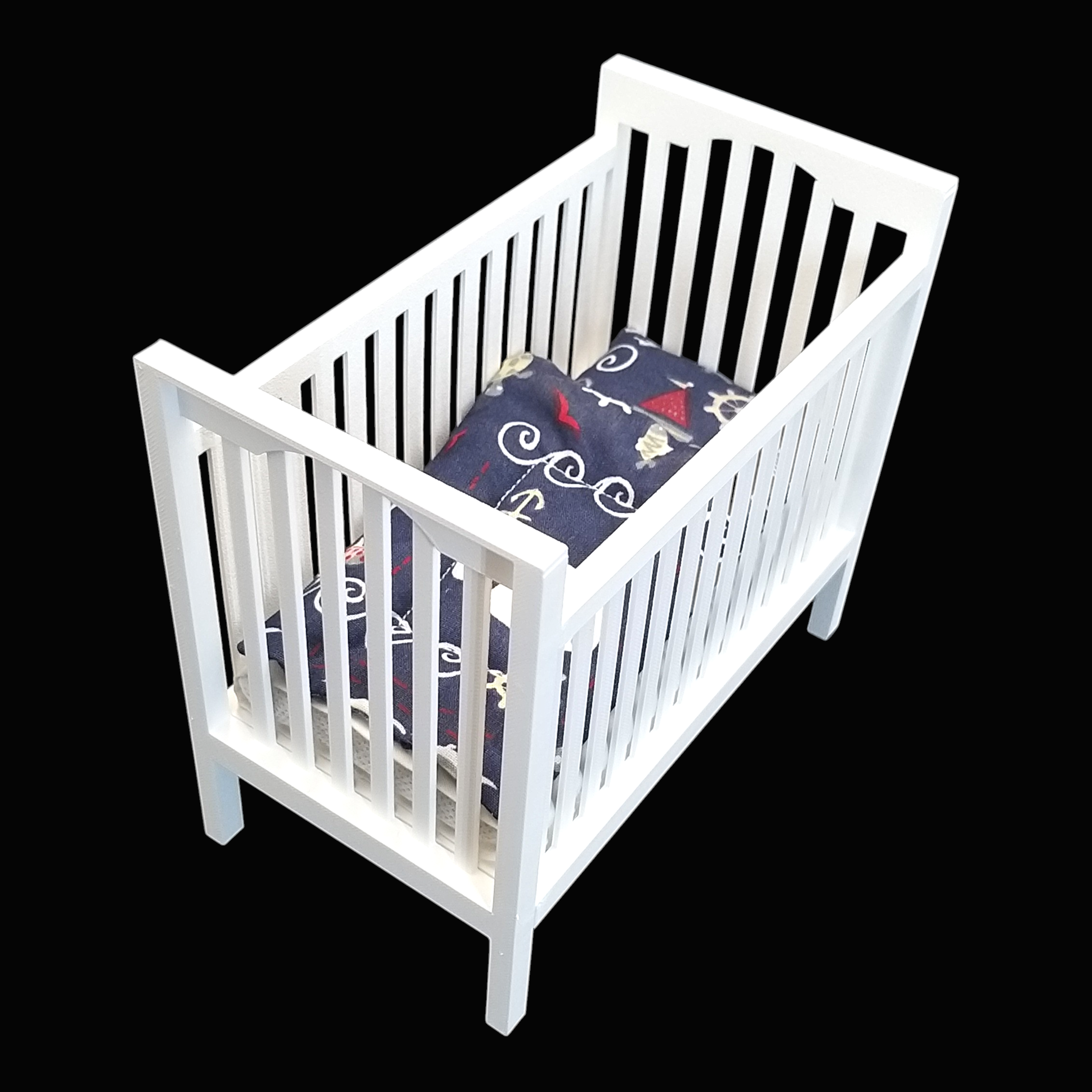 barbie kiságy ágynemű tengeri mintával