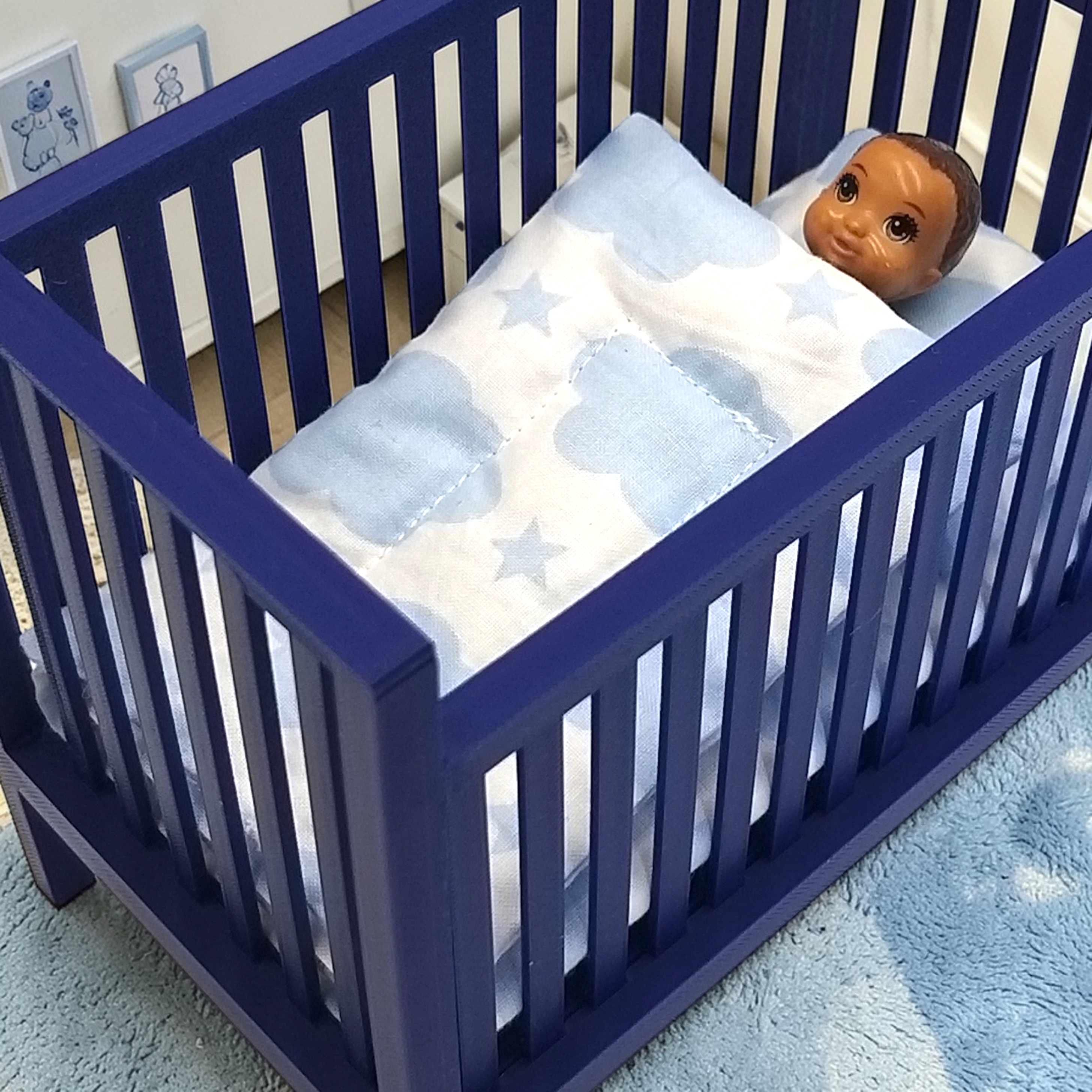 barbie baba ágynemű szett felhő és csillag mintával
