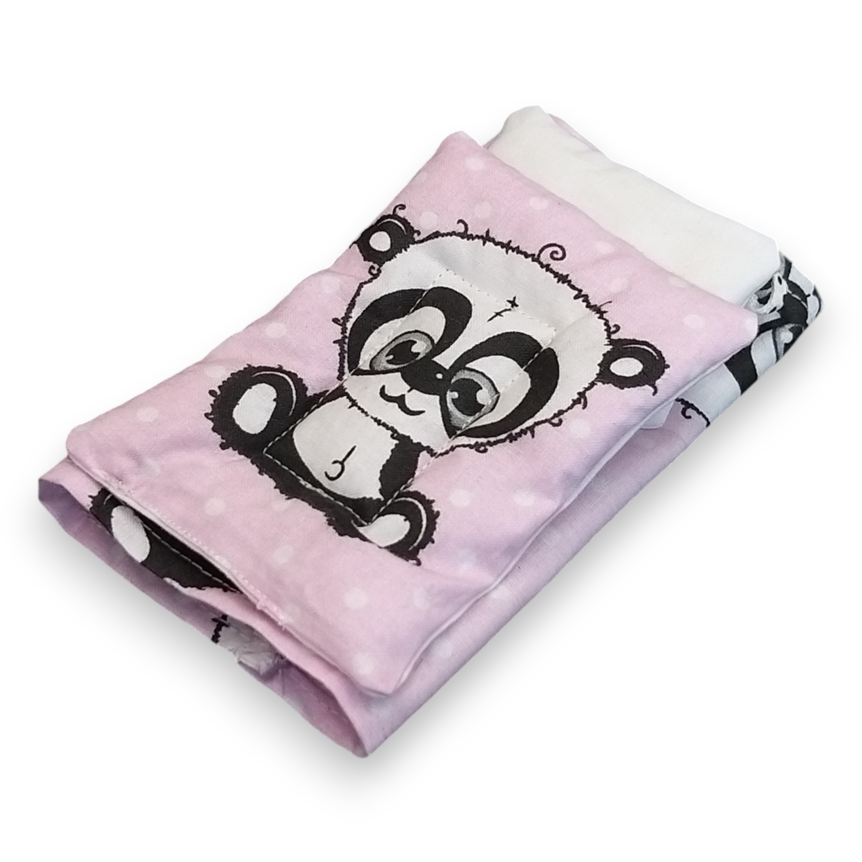 barbie baba ágynemű szett panda mintával rózsaszín alapon
