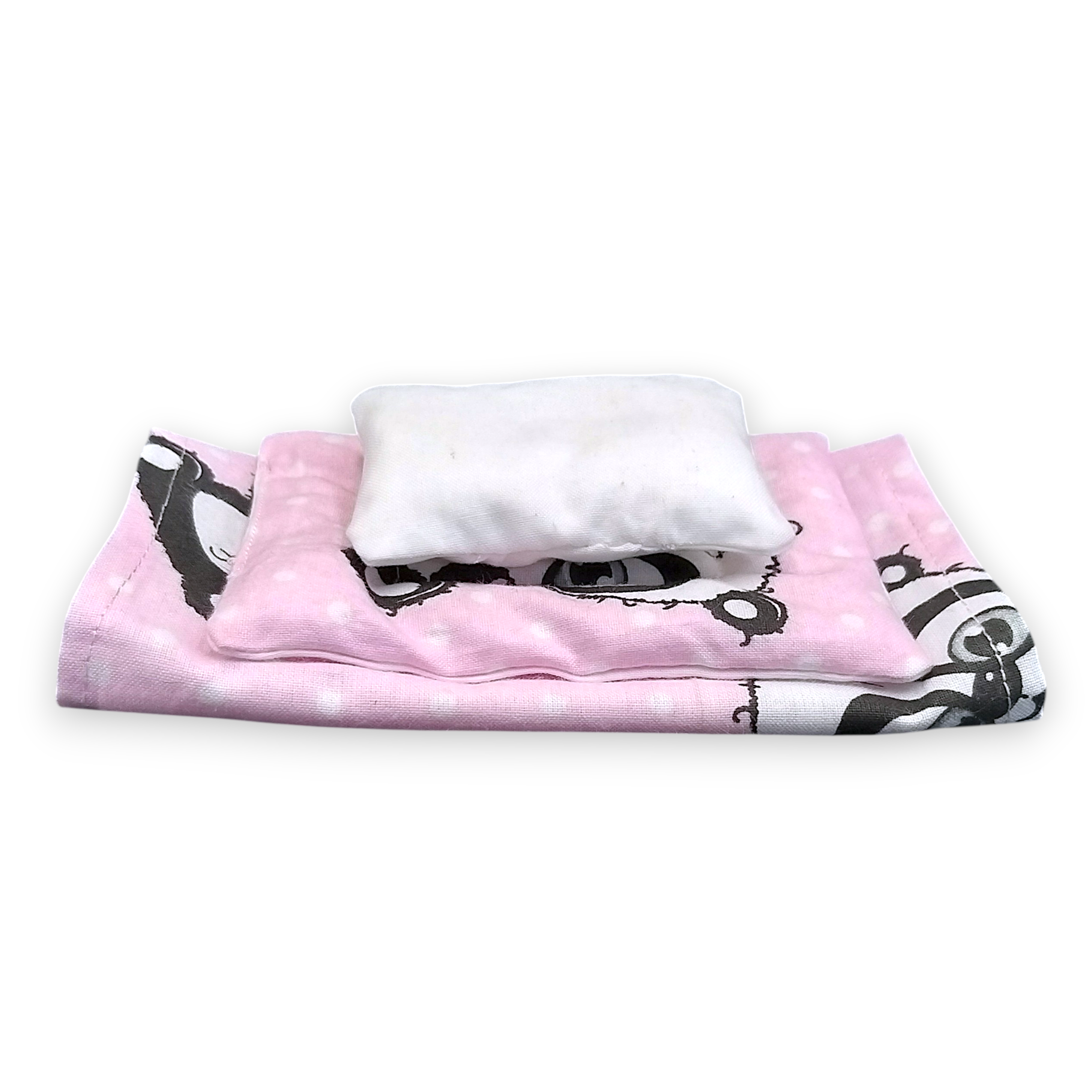 kézműves baba ágynemű panda mintával barbie babákhoz
