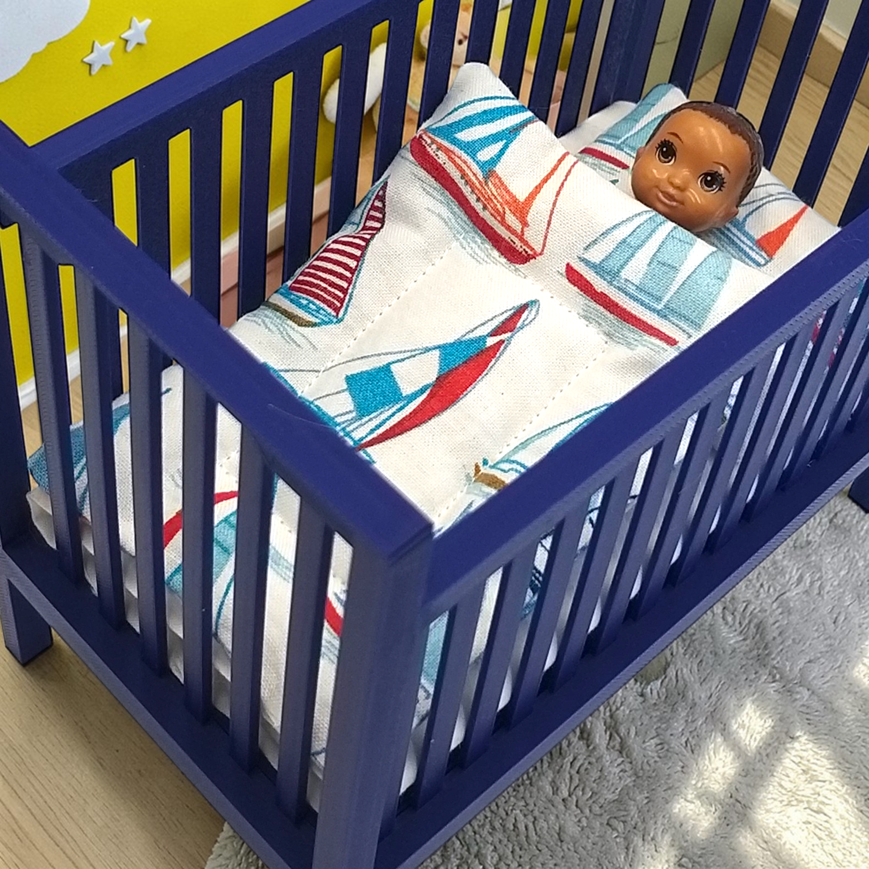 barbie baba ágynemű szett vitorlás mintával
