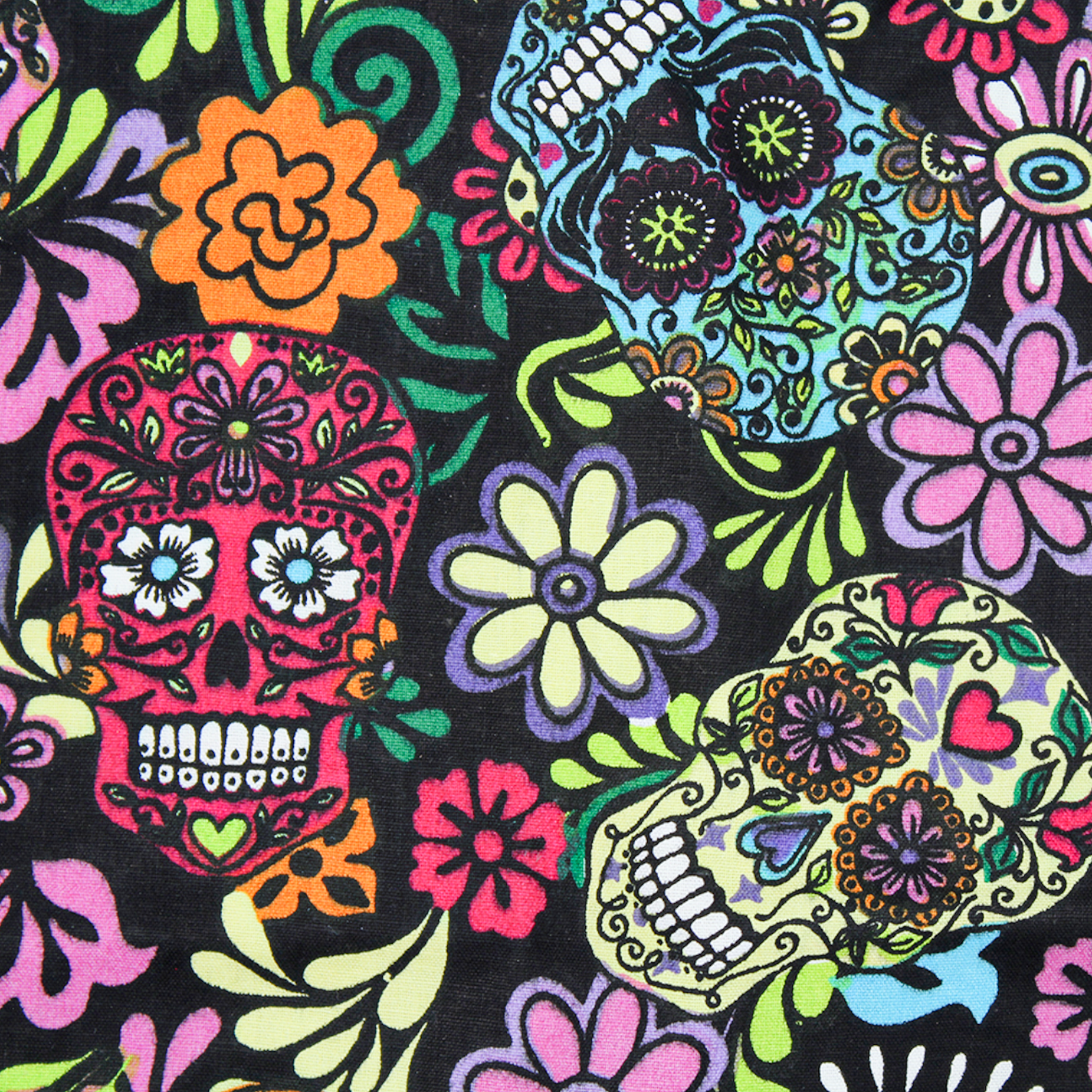 újrahasználható újraszalvéta Día de los Muertos designnal